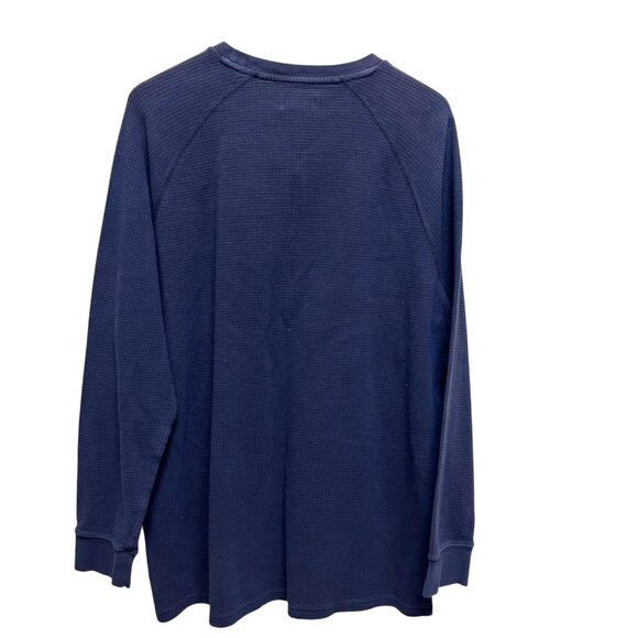 Banks Journal Dirty Denim Blue Long Sleeve Waffle Knit Shirt Size L  NWT - Picture 3 of 6